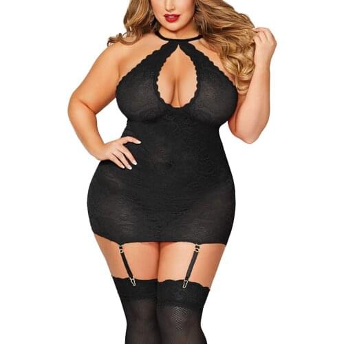 Women Sexy Lingerie With G-string Plus Size Open Back Langerie Lenceria Mujer Lace Babydoll Sleepwear Underwear Erotic Costumes