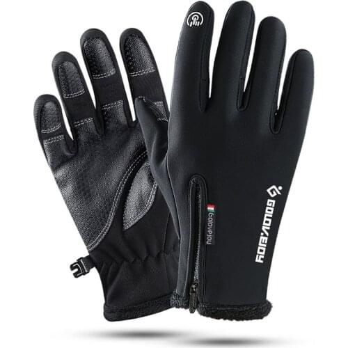 GOBYGO Winter Bicycle Gloves Full Finger Anti-slip Waterproof Women Men Warm Bicycle Screen Touch Outdoor Bike Cycling Gloves