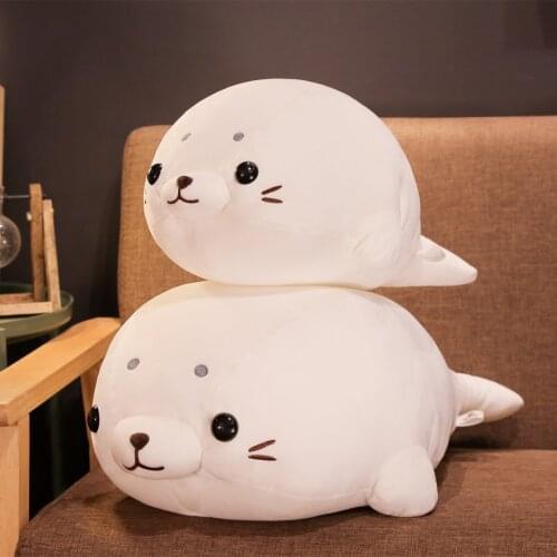 1pc 50/60cm Kawaii Seal Dumplings Plush Toys Soft Animal Sea Lion Pillow Lovely Dolls Stuffed for Kids Girls Xmas Gifts