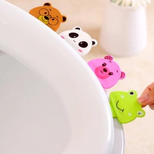 1pcs Cute cartoon creative toilet portable toilet cover is not dirty hands opened toilet lid toilet lifting tool