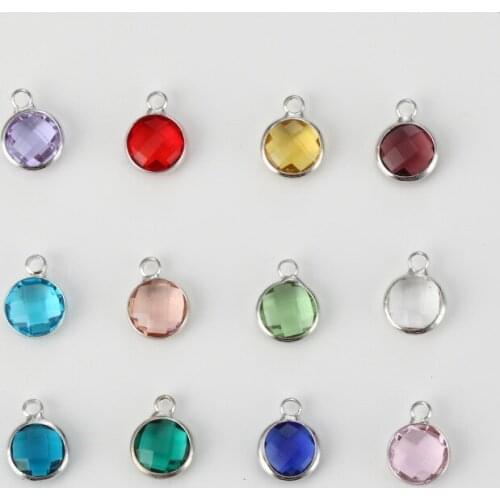 20PCS Charm 12 Colors Birthstone Pendant Dangle Jewelry For DIY Accessories Jewelry