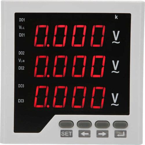 AC 450V DTM-AV96 3 Phase Voltage Meter Programmable LED Digital Display Voltmeter