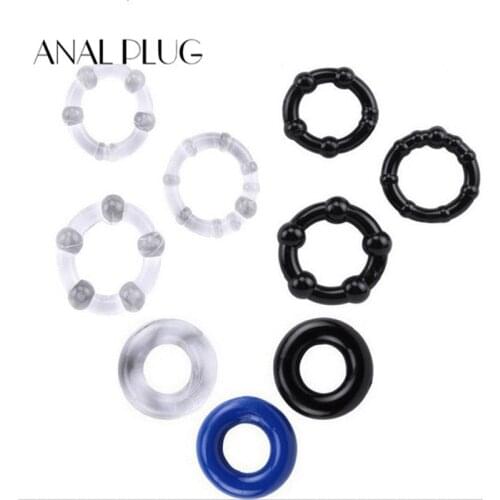 3Pcs/Set AUEXY Cock Ring Penis Sleeve Sex Products Silicone Sex Toys for Men Male Penis Ring Delay Ejaculation