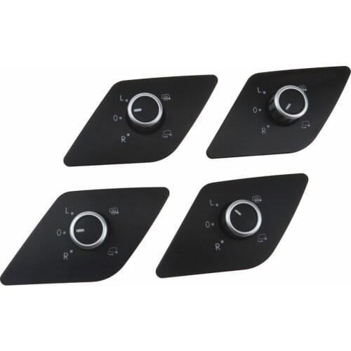 4 Pieces Of 16D 959 565 A Black Foldable Heated Rearview Mirror Chrome Switch For 2011-2014 Jetta NCS MK6 16D959565A