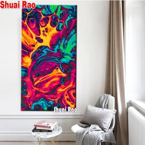 Abstract Red Magma diy Diamond painting Mosaic Diamond 3d picture Full Square/round 5d DIY diamond Embroidery Natural Scenery