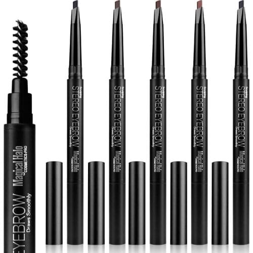 Double Head Automatic Rotating Eyebrow Pencil Waterproof Long-lasting Easy to Color Draw Natural Thin Eye Brows Cosmetic TSLM2