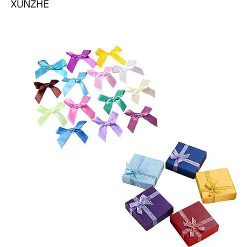 50Pcs Multi Colors Mini Satin Ribbon Bow Home Wedding Gifts Box Decoration Crafts Garment Textile Accessory 4 * 4cm DIY Handmade