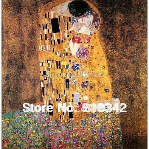 Free shipping hand painted home decor famous modern art wall canvas art Klimt oil painting The Kiss