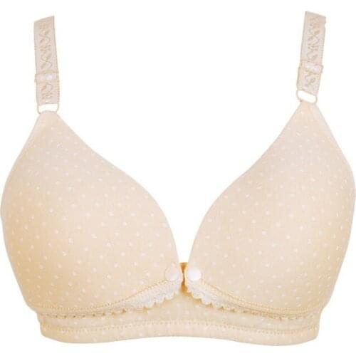 New Comfortable Dot Printed bras for women Front Open Button Push Up Seamless Cotton Bras soutien gorge