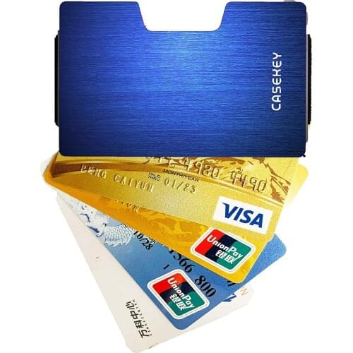 Casekey Slim Men Card Holder Aluminum RFID Credit Card Wallet Case, Up to 25 Cards & 15 Bills