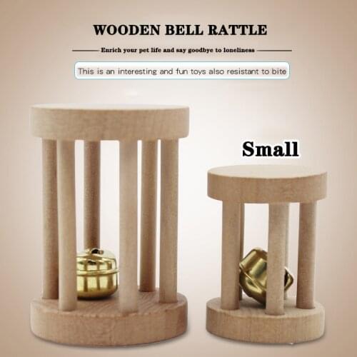 Wooden hamster parrot squirrel toy rattle bite grinding mouth baby bird enlightenment x small