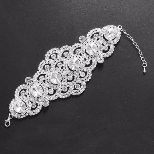 DollyBling chain link Crystal Women Fashion jewelry Infinity Rhinestone bracelet bangles Gifts for wedding party (1707151)