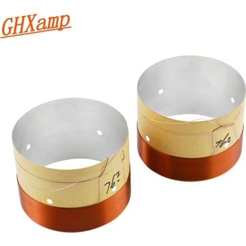 Ghxamp 76.2mm Woofer Bass voice coil 8ohm Speaker Repair Parts Copper Wire White Aluminum with Sound vents 2 layers 2PCS