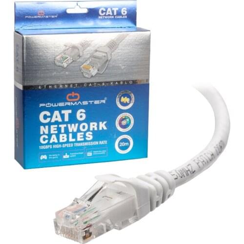CABLE. CAT6 20 METER GRAY BOXED POWERMASTER