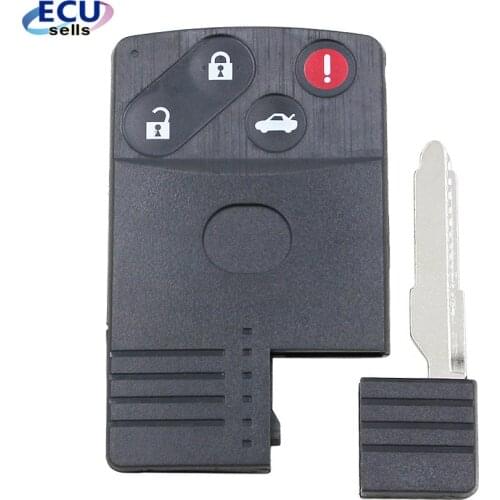 4 Button Smart Card Remote Key Shell for Mazda 5 6 CX-7 CX-9 RX8 Miata MX5