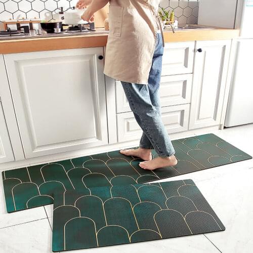 Entrance Hall Dining Room Carpet PVC Long Anti-slip Kitchen Mat Waterproof Bathroom Shower Room Rugs Foot Pad