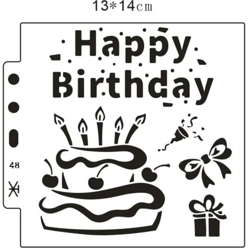 13*14 birthday cake Cover templat scrapbook stencils spray plastic mold shield DIY cake hollow Embellishment printing lace ruler