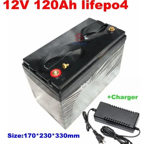 Lifepo4 12V 120AH large capacity Solar Energy System 12.8V Battery inverter Agricultural freight car Forklift +10A Charger