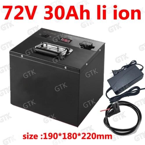 72v 30ah lithium ion battery with BMS li ion battery for electric bike Vehicles Golf Cart 3000w tricycle scooters + 5A charger