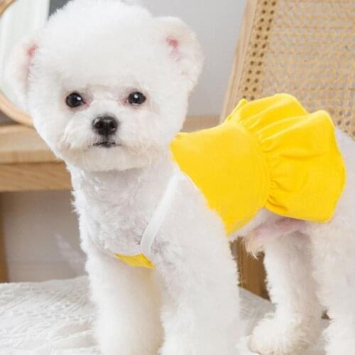 Fashion Summer Dog Cat Pet Puppy Dress Double Buckle Comfortable Solid Color Fabric Puppy Casual Suspender Pet Skirt