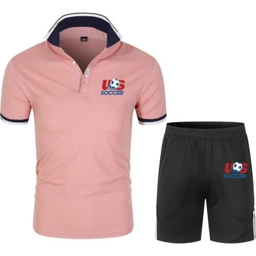 2021 Summer Brand Mens Short Sleeve Polo Shirt + Shorts Two-piece Casual Mens Sports Suit Outdoor Jogging Fitness Mens Suit