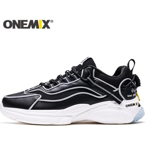 Onemix 2021 New Mens Fashion Sneakers Breathable Mesh Reflective Running Sport Shoes Outdoor Walking Jogging Unisex Sneakers