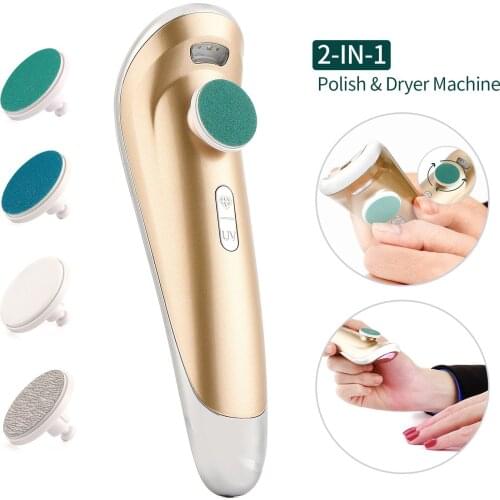 Rechargeable 2 in 1 Nail Files Polishing Nail Drill Machine Manicure Tools With UV LED Nail Lamp Fast Curing Gel Dryer Salon