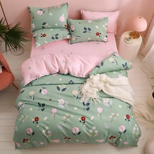 1pc Green Floral Prints Duvet CoverWinter Soft Warm Easy Care Simple Style Queen King Twin Quilt Covers 220x240 Bedclothes