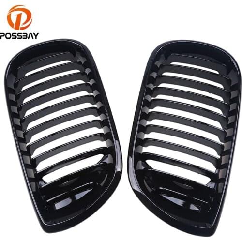 POSSBAY Gloss Black Front Center Kidney Grille Grill for BMW 3-Series E46 318i/320d Touring 2001-2006 Facelift Racing Grills