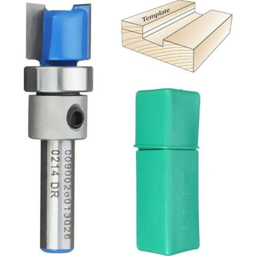 Straight Flute Flush Trim Pattern Router Bit Cutter, Top Bearing Woodworking