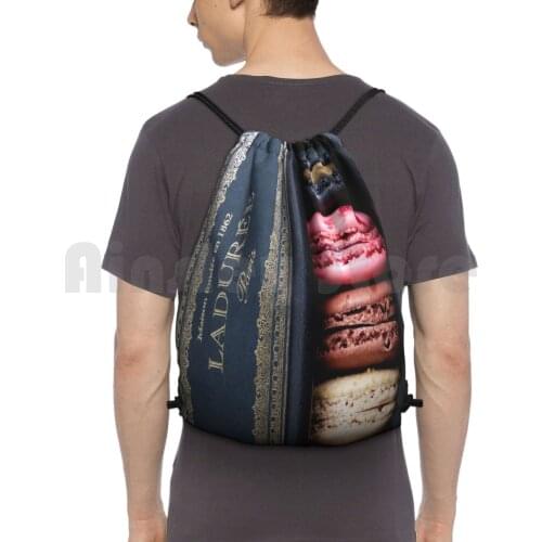 Macaron Laduree Backpack Drawstring Bags Gym Bag Waterproof Christmas Funny Hot New Case Coffe Original Fall Cartoon
