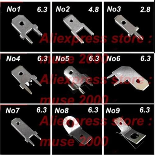PCB welding inserting terminal splice lug 2.8 4.8 6.3mm width male terminal connector copper with plated mothod board base wire