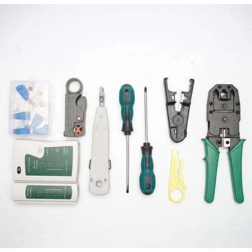 Network Cable Tester Tool LAN Utp Screwdriver Wire Stripper RJ45 Connector Computer Network Crimping Pliers Tool Kit Set