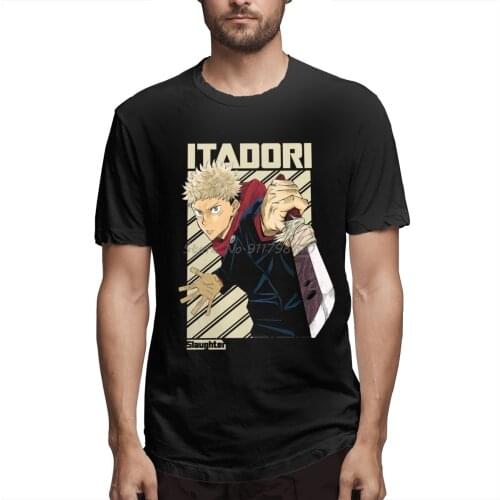 Vintage Yuji Itadori Anime Jujutsu Kaisen T Shirt Men Cotton Tees Streetwear Harajuku Short Sleeve T-shirt
