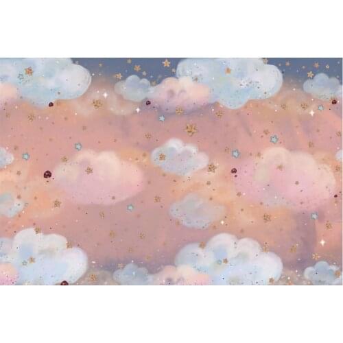 Cherry Pink Clouds Scenery Party Photography Backdrop Baby Shower Natural Room Decor Photo Booth Studio Prop