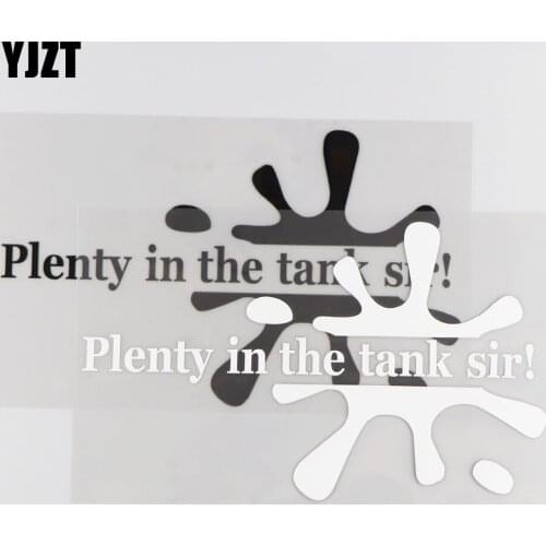 YJZT 20.5CM*12.4CM Plenty In The Tank Sir Vinyl Decal Car Sticker JDM Cute Handprint Black/Silver 4A-0072