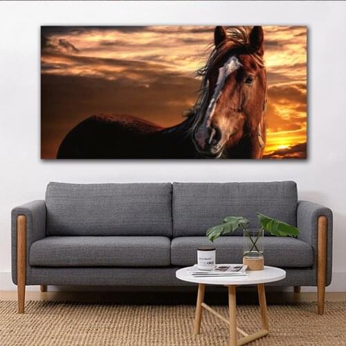 Animals Horse diy 5d diamond Painting embroidery Picture Landscape Sunset large Wall art Diamond Mosaic Rhinestones Home Decor