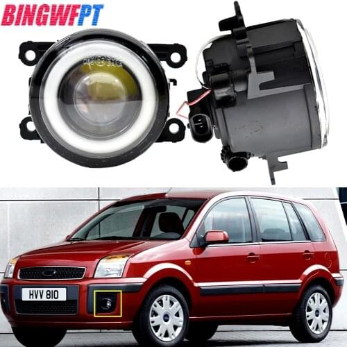 1pair H11 LED Fog Light with Angel eyes 12V 90mm For Ford Fusion Estate JU 2002 2003 2004 2005 2006 2007 2008