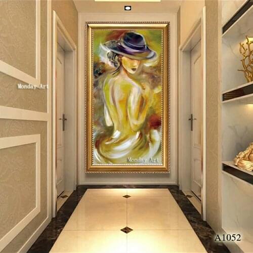 100% Hand painted figure oil painting on canvas wall art pictures for living room caudros decoration canvas paintings cuadros