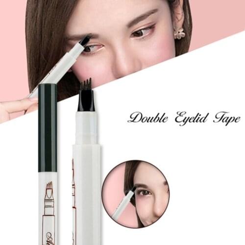 2021 Eyebrow Pencil with Tilted Four-pronged Pen Head Design Waterproof Liquid Eyebrow Tattoo Pen SSwell