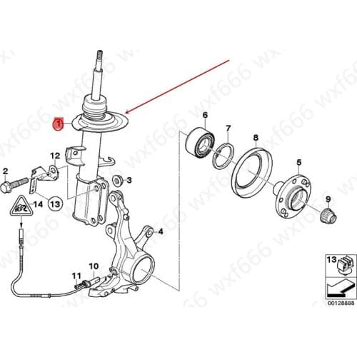 31316764603 31316764604 Car Front shock absorber Suitable for X5b mwE53 2006 Front shock absorbing strut Shock absorber movement