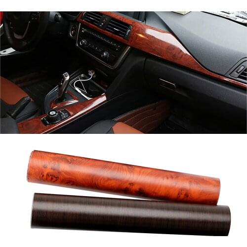 3D DIY Car Stickers Creative Wood Grain Textured Mouldings Film Protecor Dashboard Door Decoration 4x4 Auto Accessories Interior