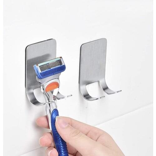 5 10Pcs Multi Purpose Adhesive Hooks Sticking Wall Hanger Stainless Steel Hook for Shower, Kitchen, Bathroom, Plug, Towel