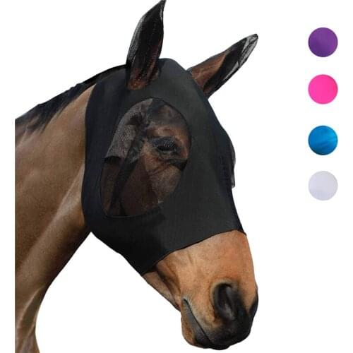5 PCS Horse Fly Mask with Ears Comfort Smooth Elasticity Lycra Grip Soft Mesh Stretch Bug Eye Saver UV Protection Wholesale XB