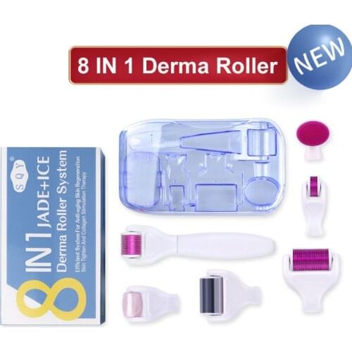8 in 1 Derma Roller Needle Microdermabrasion Facial Rollor Microneedle Kit for Skin Rejuvenation Wrinkle Acne Reduce Facial Care