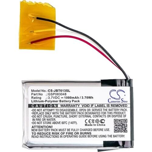 Cameron Sino Battery for JBL Trip 6132A-JBLTRIP.fits JBL GSP083048 Speaker battery.JBL battery.Li-Polymer.3.70V.1000mAh / 3.70Wh