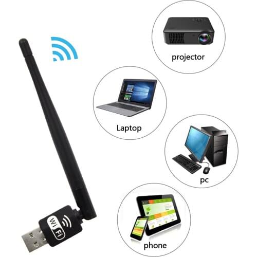 Besegad Lan Wireless 150Mbps 3DB Antenna USB WiFi Receiver Adapter Network Card for XP Vista Windows 7 Linux MAC OS Computer PC