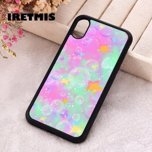 Iretmis 5 5S SE 2020 Phone Cover Case for iPhone 6 6S 7 8 Plus X Xs XR 11 12 Mini Pro Max Rubber Silicone Bubble Star Galaxy