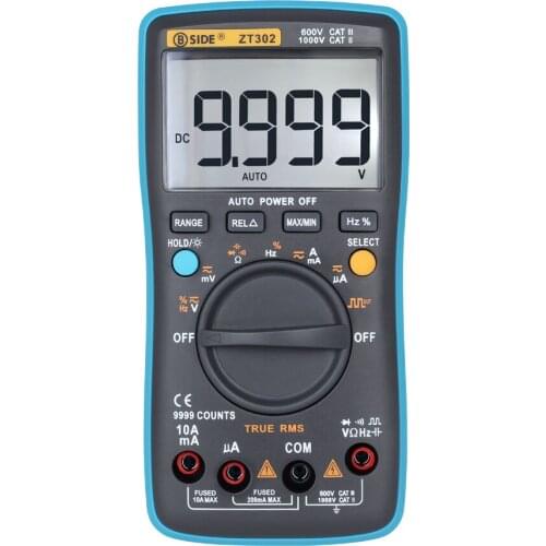 Bside ZT302 True-RMS Auto Range Digital Multimeter Frequency Capacitance Tester Square Wave Output LCD Display Backlight