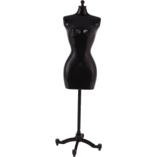 Display Holder Dress Clothes Mannequin Model Stand for 1/6 Dolls Black/White
